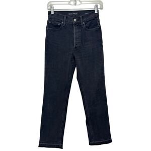 Denim Forum (Aritzia) 'The Arlo High Rise Straight', Cropped Black Jeans